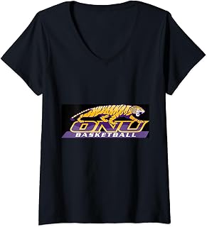 Womens Olivet Nazarene University Tigers We Believe Basketball V-Neck T-Shirt