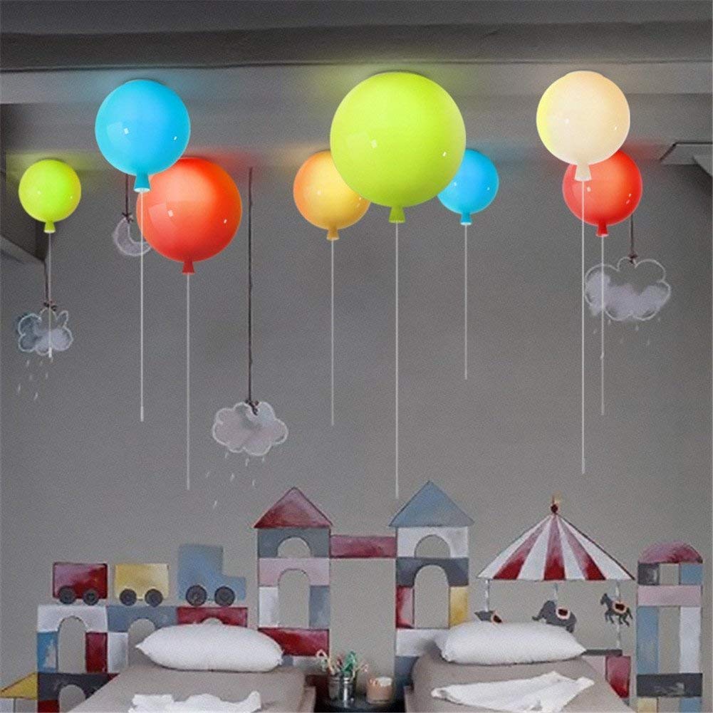 Plafoniera A Palloncino Colorato LIUNIAN – Lampada Moderna Per Camerette, 25 Cm, Con Lampadina 5W Inclusa