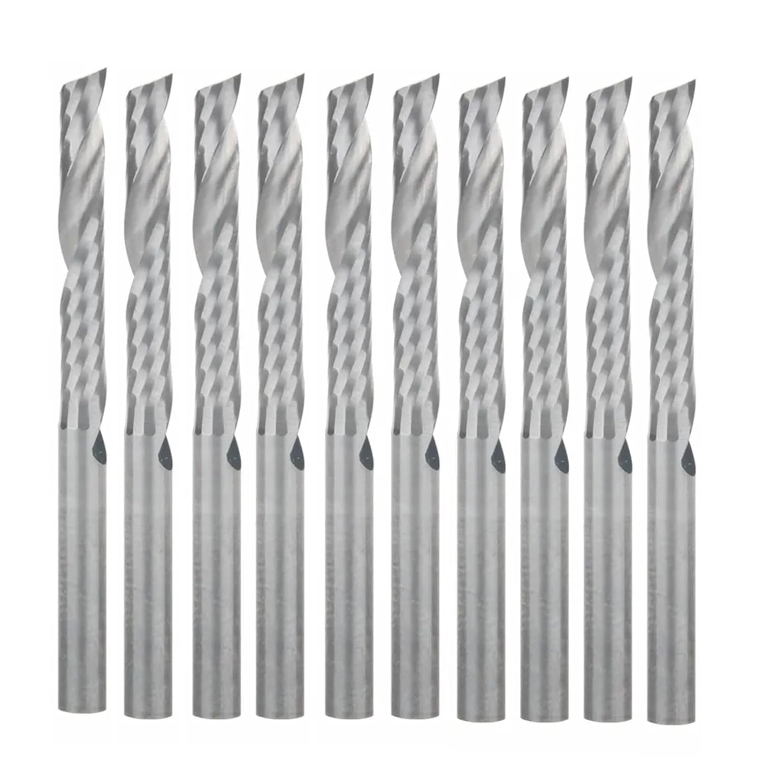 10PCS 3.175 X 22mm Single Flute Spiral Carbide CNC Router Bits Milling Cutter