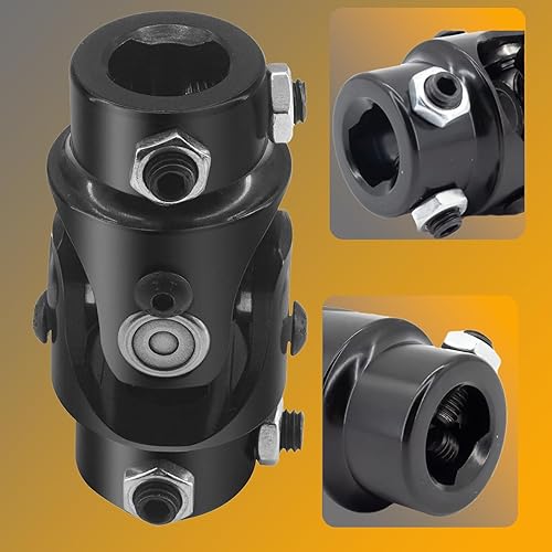 Miniatura 77 de 1" DD x 1" DD U Junta Eje de dirección universal Acoplador de junta U Ángulo máximo 35 grados (3-1/4") 3.268 in Negro