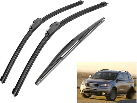 Windshield Wiper For Subaru Tribeca 2005-2015 Front Rear Wiper Blades Brushes Cutter Accessories J Hook 2005 2006 2007 2008 2009 2010 2011 2012