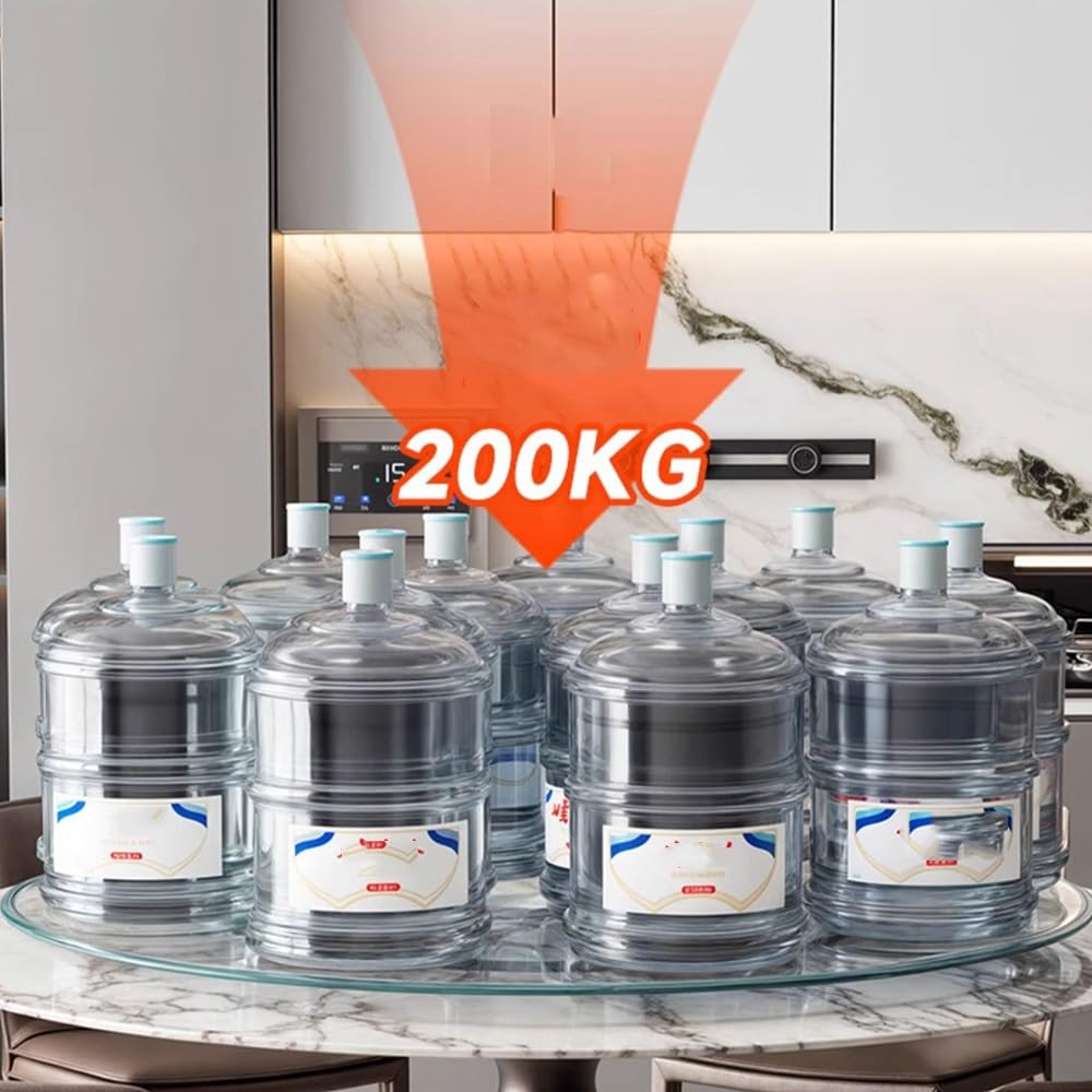 Grande Plateau Rotatif en Verre Trempé, 60 70 80 90 100cm Assiette De Service Rotative pour Table À Manger, Cuisine Restaurant Plateau Tournant, Pas Facile À Incliner(36 inch(90cm))