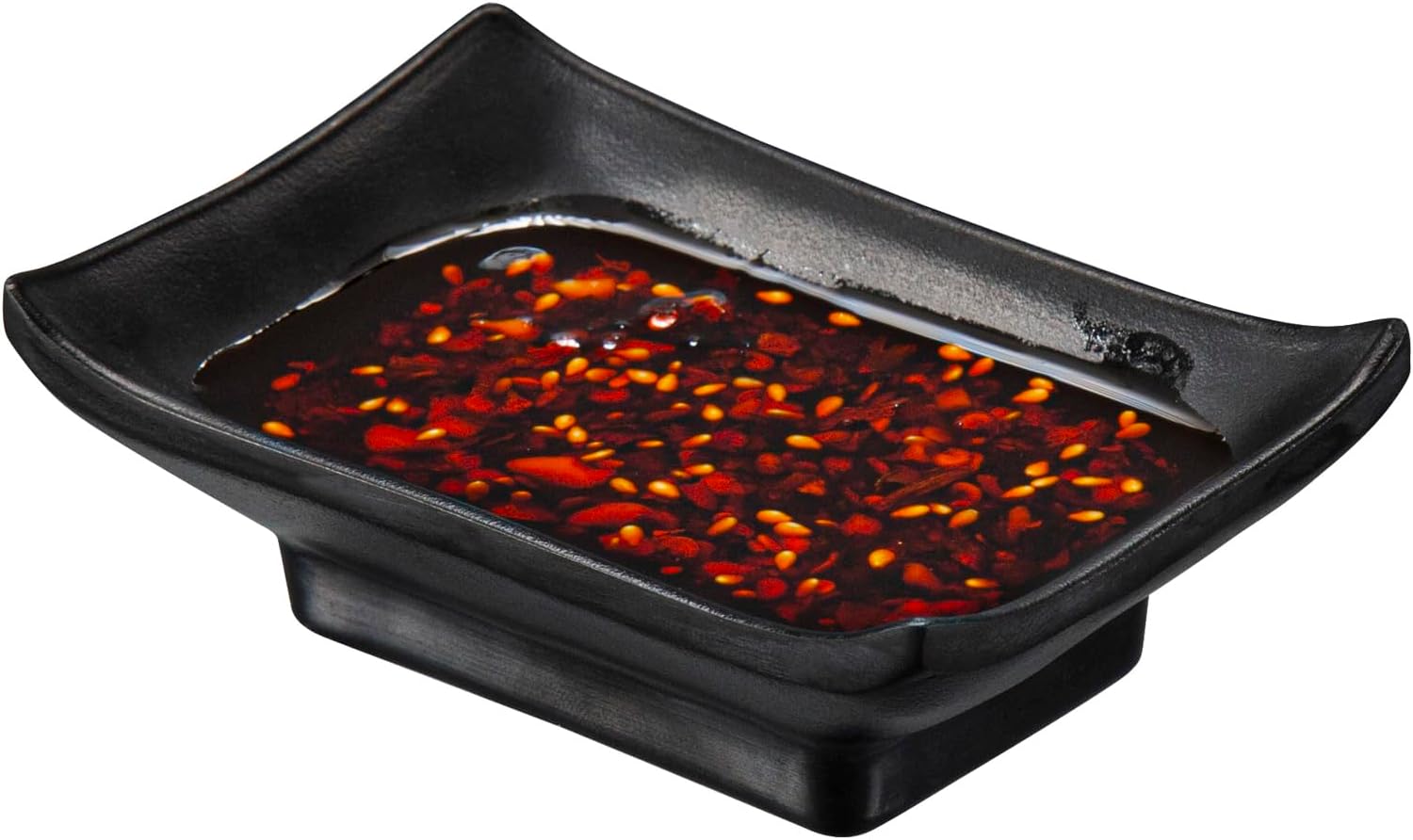 Restaurantware Voga 1 Ounce Soy Sauce Dishes 10 Rectangle Dipping Bowls - Dishwashable Japanese Style Black Melamine Mini Bowls Shatterproof For Appetizers And Condiments