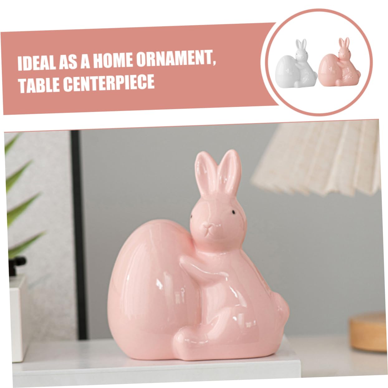 ABOOFAN 2 Pezzi Di Portaconigli Pasquali in Ceramica Fatti A Mano Ornamenti Decorativi Per Il Soggiorno Statuette Di Animali Non Verniciate Decorazioni Pasquali