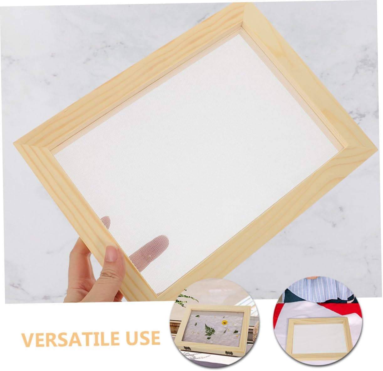 WEKAMOS 2Pcs Pine Paper Making Screen Kit for DIY Crafts Durable Frames for Adults for Handmade Paper Art Paper Pulp Paintings and Creative Projects