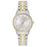 Ladies' Classic Diamond Two-Tone Gold Stainless Steel 3-Hand Calendar Date Quartz Watch