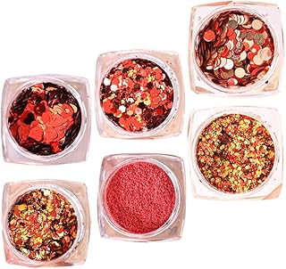 ملصقات لامعة للأظافر بتصميم قلب قزحي الألوان لعيد الحب والزفاف، ملصقات قصاصات أظافر ثلاثية الأبعاد من فوميز، مكونة من 6 صناديق