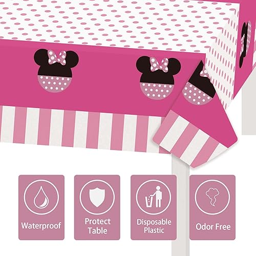 Miniatura 5 de Decoración de suministros de fiesta de primer cumpleaños de Minnie Onedery fondo de Minnie Onedery pancarta de feliz cumpleaños de Minnie con un