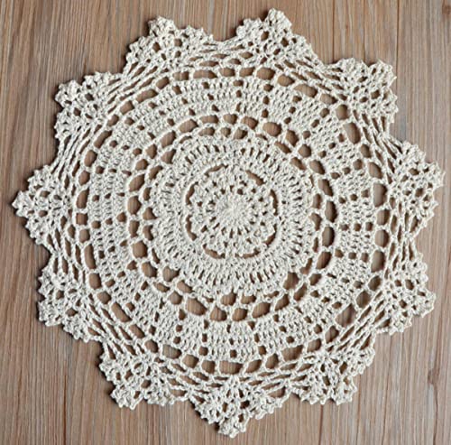Southmage 4 Hand Crochet Round Lace Doilies 12 Inches For Table Placemats #TOP6
