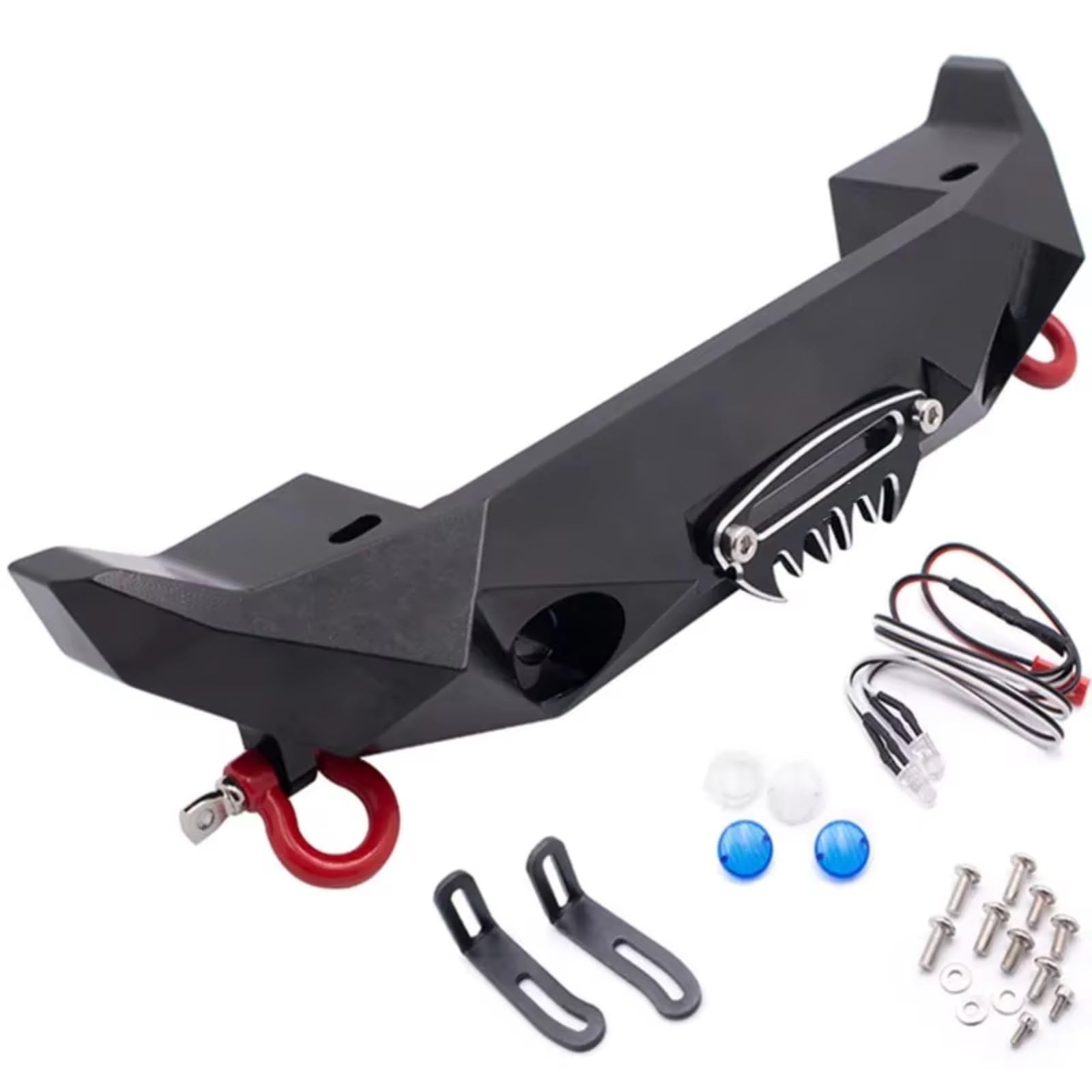 Per Axial Per SCX10 II 90046 90047 1/10 Paraurti Anteriore Metallo Con Luce RC Crawler Parti Automobili Aggiornamenti Accessori Componenti Ricambio RC Ricambi Modellismo