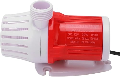 Miniatura 9 de Bomba de refuerzo sumergible de 12 V CC, 20 W, 1200 LH, ultra silenciosa circulación de grandes flujos para cabezales de ducha de acuarios de peces