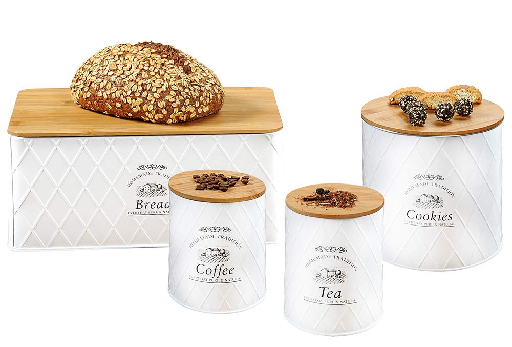 KESPER 18045 - Cestino per il pane in metallo, Bianco, 32 x 15 x 21 cm