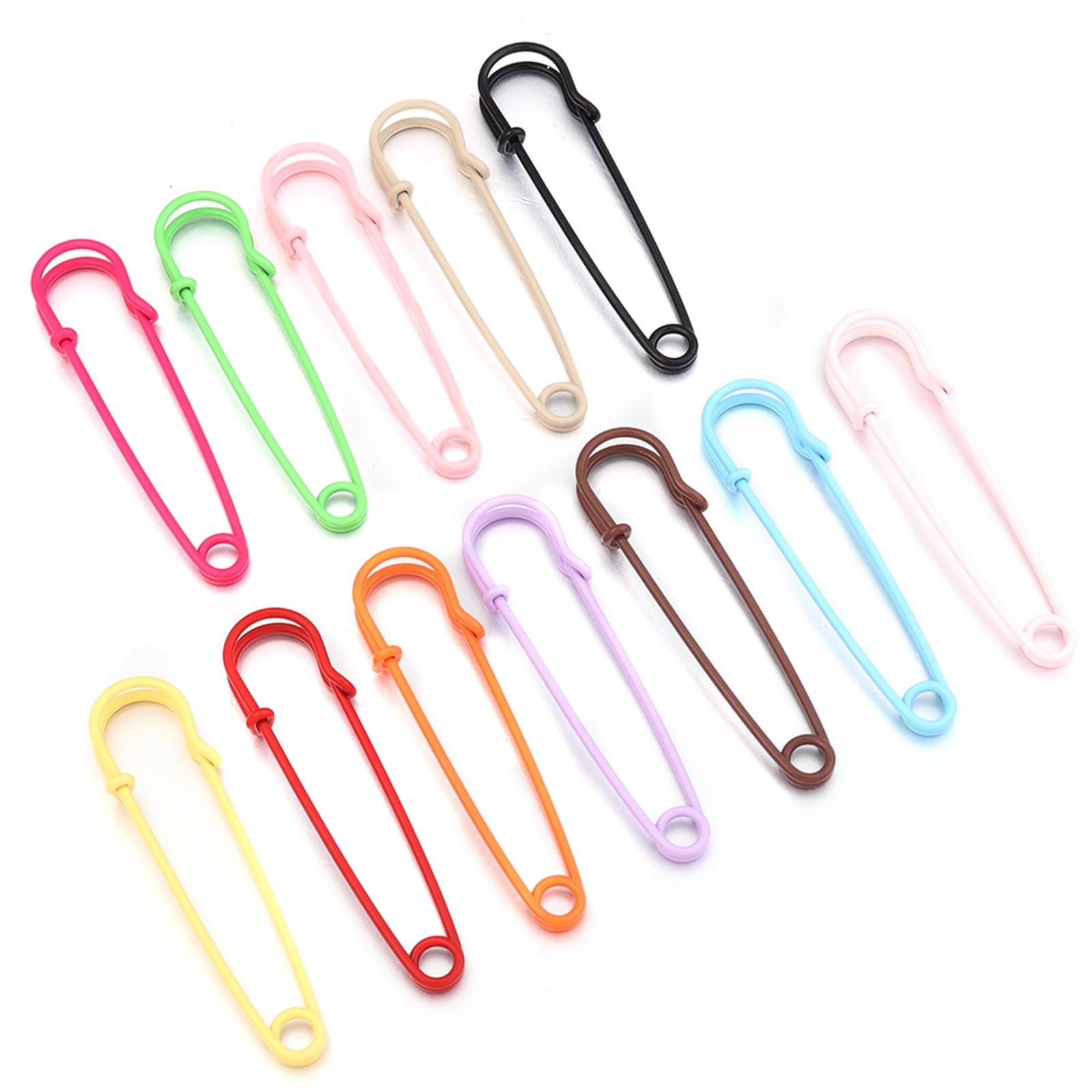 Decorative Safety Pins 50pcs/lot 64x15mm Safety Pins Brooch Colorful Metal Iron Sewing Pins For DIY Jewelry Making Clothing Fasteners Decor Accessories for Clothes(Random Mixed)