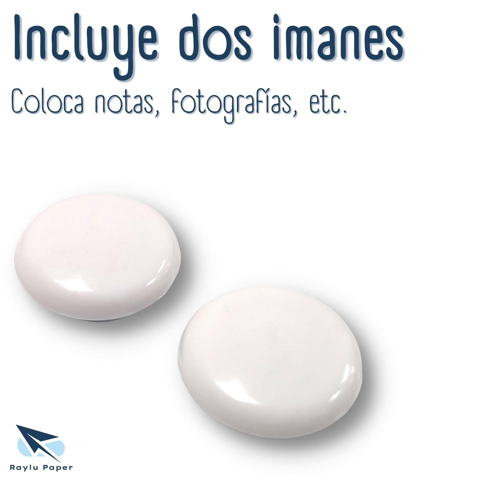Pizarra blanca magnética con marco de madera blanca 60x40 cm borrado en seco imanes