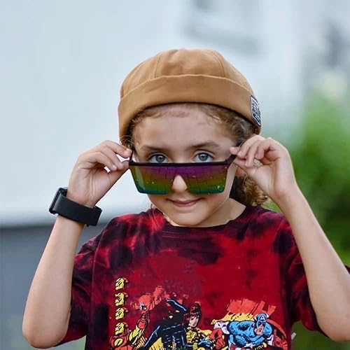 Miniatura 4 de FEISEDY Gafas de sol para niños, gafas de sol cuadradas con protección superior plana con sombras de moda sin montura para edades de 1 a 7 años,