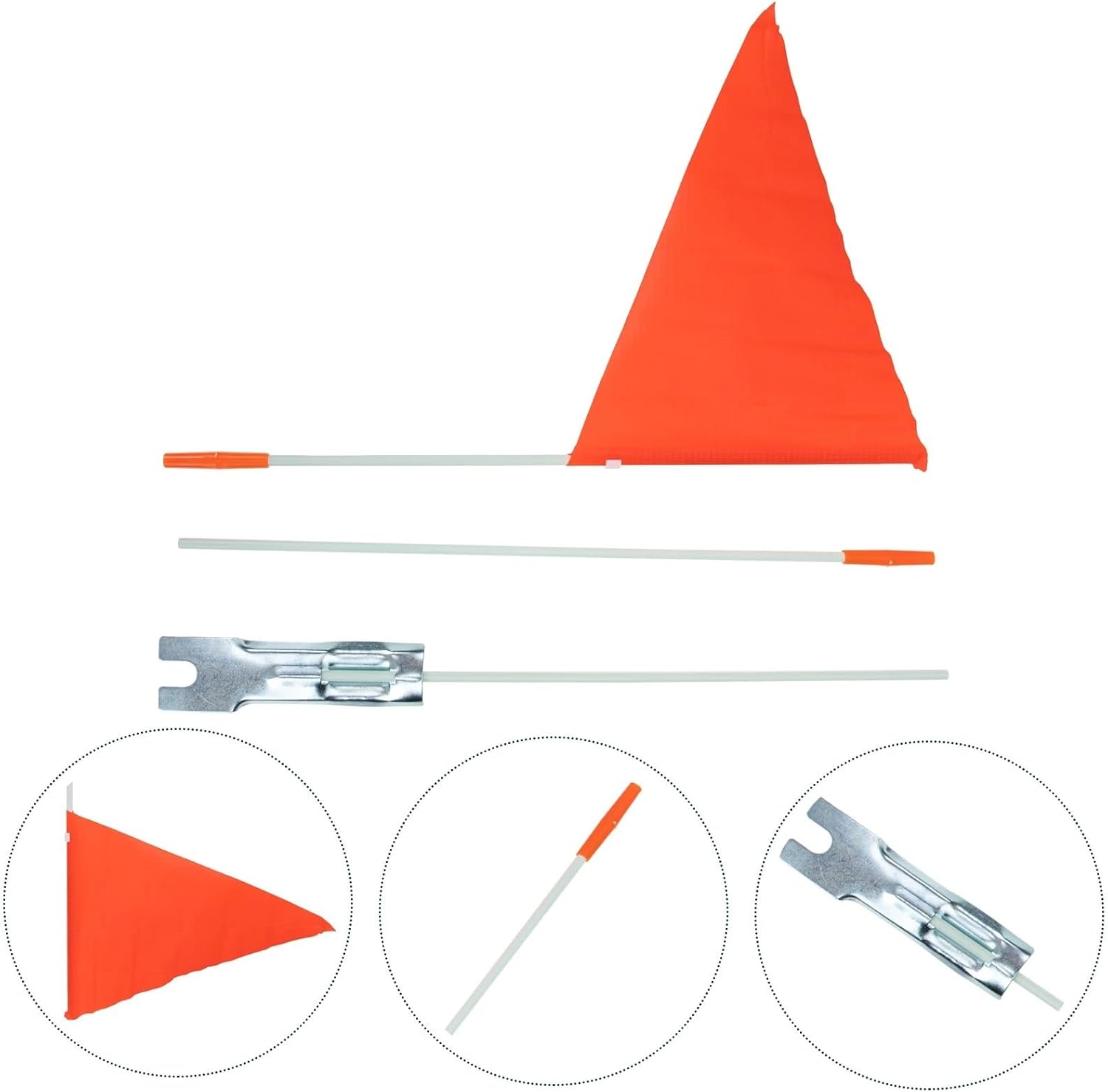 Durable 4/10 Sets Bicycle Tail Flagpole Solid Fiberglass Pole Flag Multipurpose Safety Flags For Bus Bike Truck Decoration Accessories(10sets)