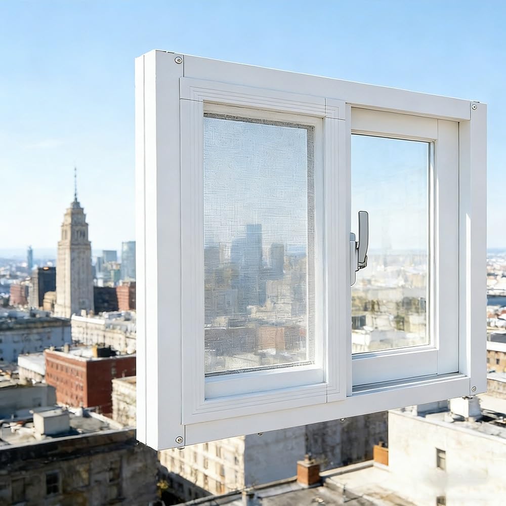 Ventanas corredizas de metal con ventilación regulable y mosquitera desmontable