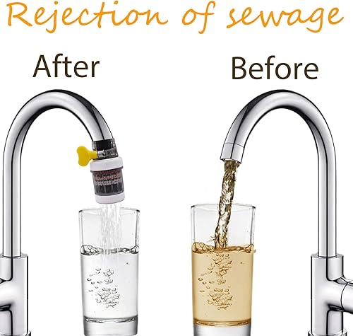 Miniatura 6 de Paquete de 3 filtros de montaje de grifo, filtro de purificación de agua de carbono para el hogar, cocina, baño, filtros de montaje de grifo