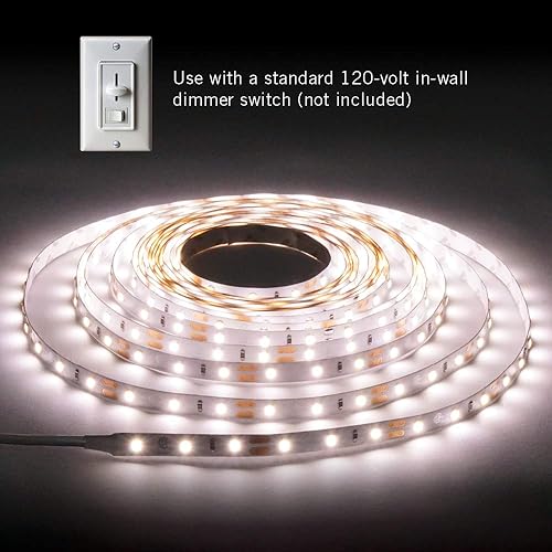 Miniatura 3 de Armacost Lighting 421502 Ribbon Flex Home - Kit de cinta LED para el hogar, 16 pies, regulable CA (3000 K) 300 luces LED y cable de cobre de pared