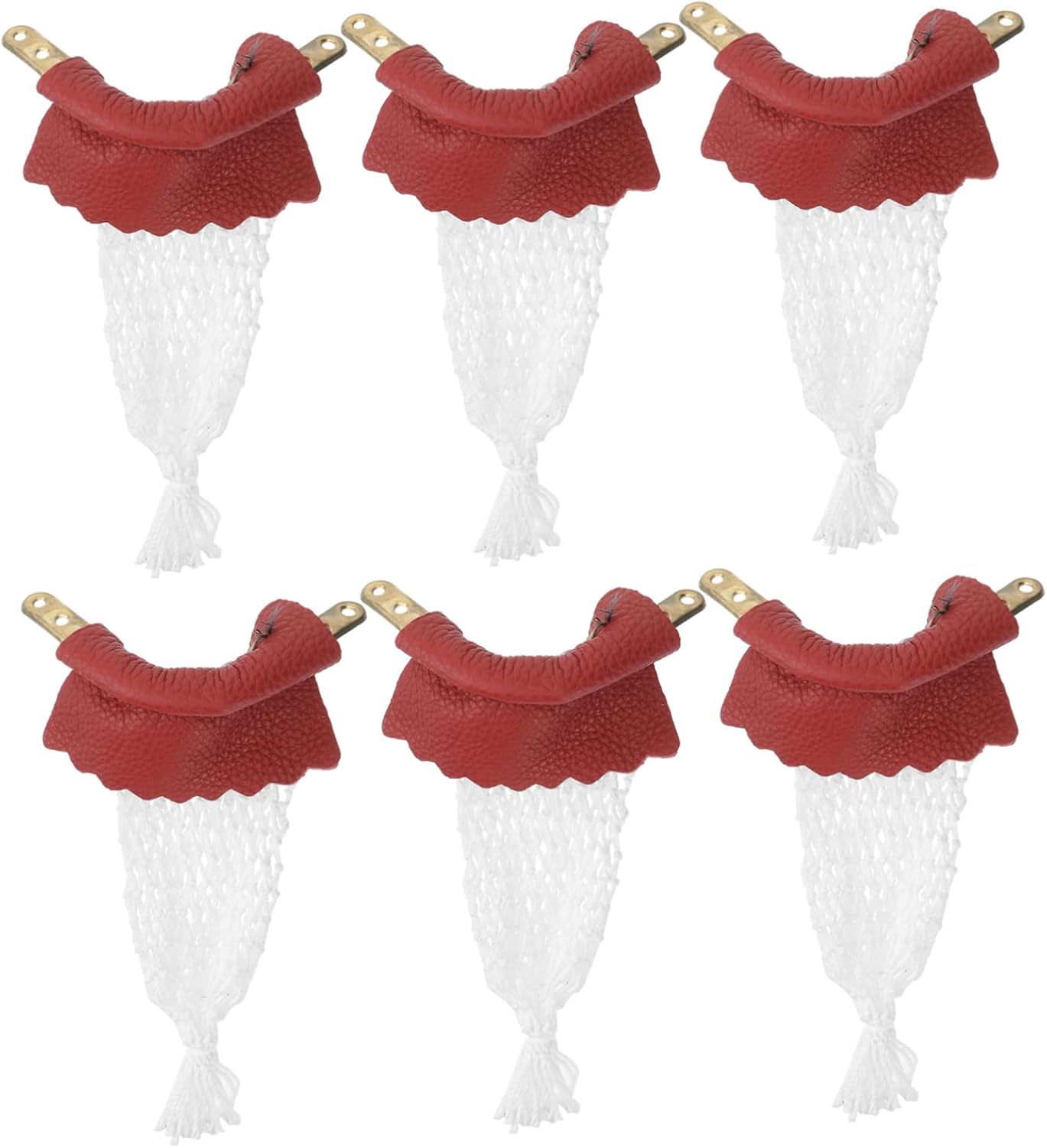 6pcs Leather Billiard Net Bag for Pool Snooker Table Replacement Pockets Mesh Storage Kit