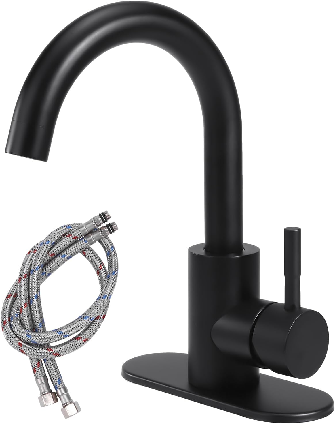 Oersitor Matte Black Bathroom Faucets Bar Sink Faucet Single Handle Kitchen Sink Faucet ...