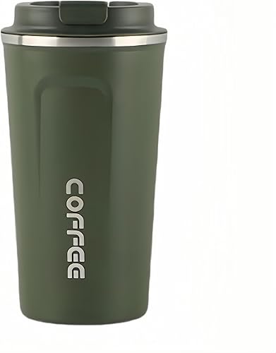 Taza de café de acero inoxidable 304. Duradera, a prueba de fugas. Se adapta al hogar, oficina, al aire libre. Opciones de 12 oz17 onzas, varios