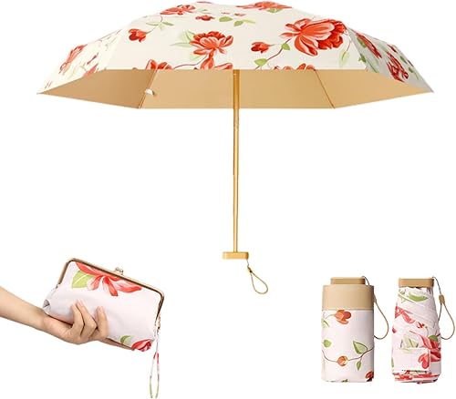 Pequeño paraguas plegable con diseño compacto perfecto para viajes al aire libre, protección UV, sombrillas de sol y lluvia