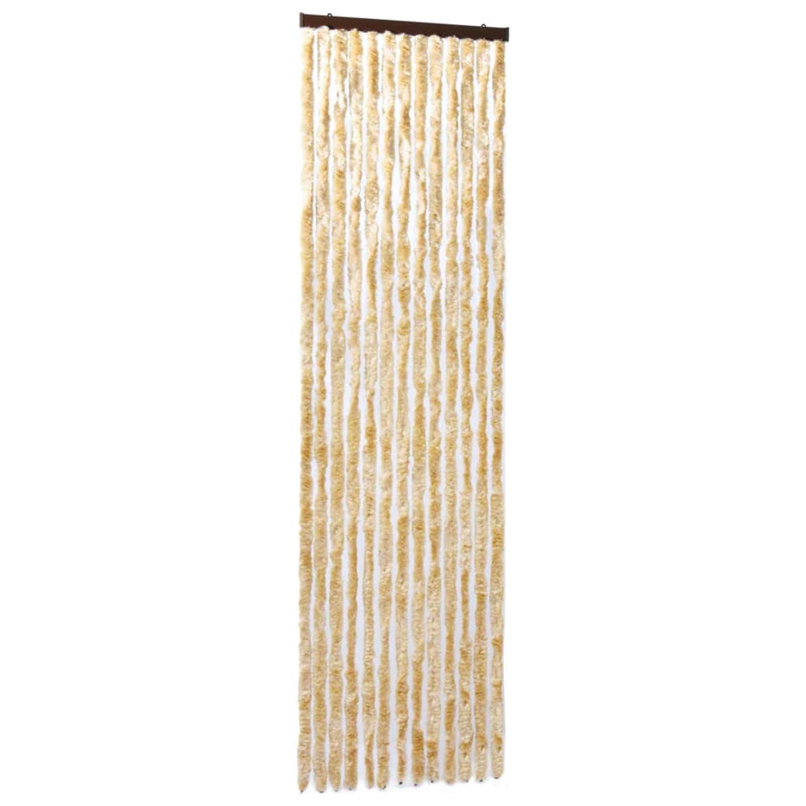 Homgoday Rideau anti-insectes | Beige | 56 x 200 cm | Léger et imperméable | Chenille en polypropylène Modèle315135