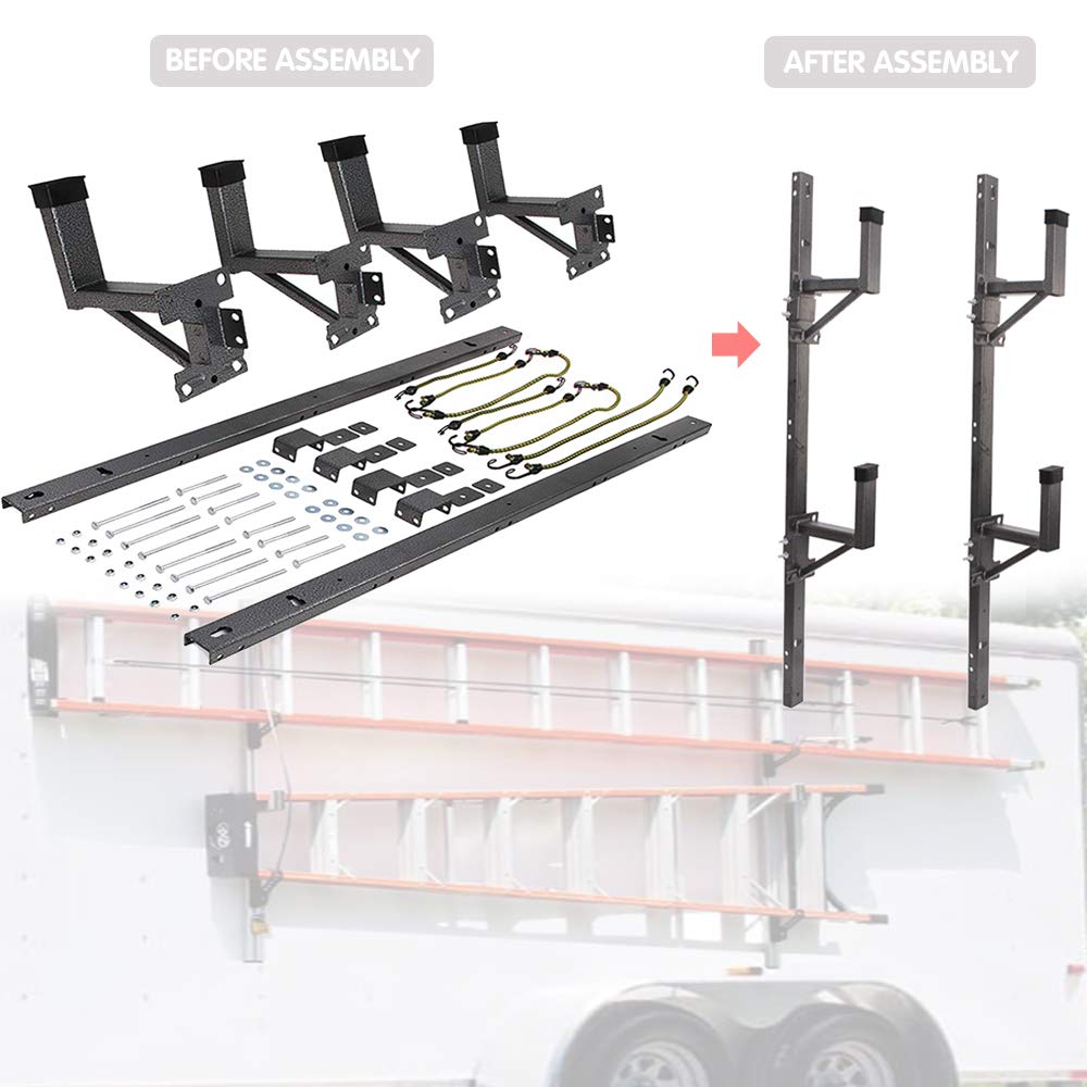 Buy HILDIRIX Trailer Side Ladder Rack for Enclosed Trailer Carry 2