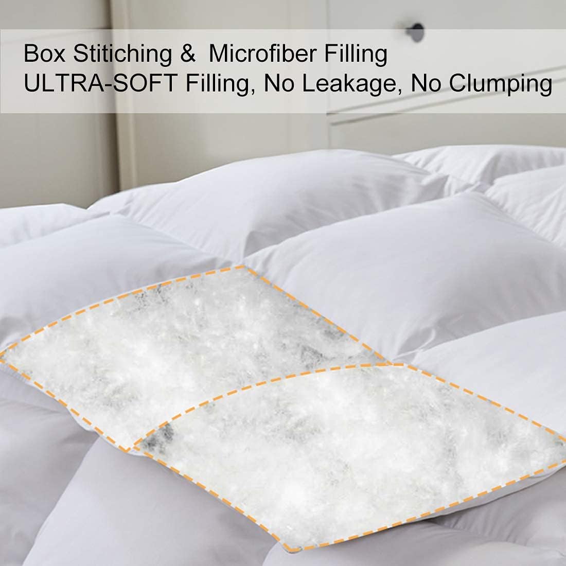 COHOME Queen 2100 Series Cooling Comforter Down Alternative Quilted Duvet Insert with Corner Tabs All-Season - Luxury Soft Hotel Comforter - Breathable - Reversible - Machine Washable - White : Home & Kitchen