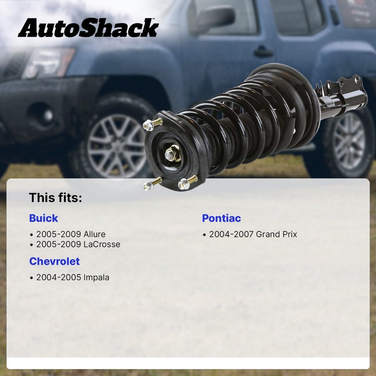 AutoShack Rear Complete Strut & Coil Spring Left Replacement for 2005-2009 Buick LaCrosse 2004-2007 Pontiac Grand Prix 2005-2009 Buick Allure 2004-2005 Chevrolet Impala 1-PC
