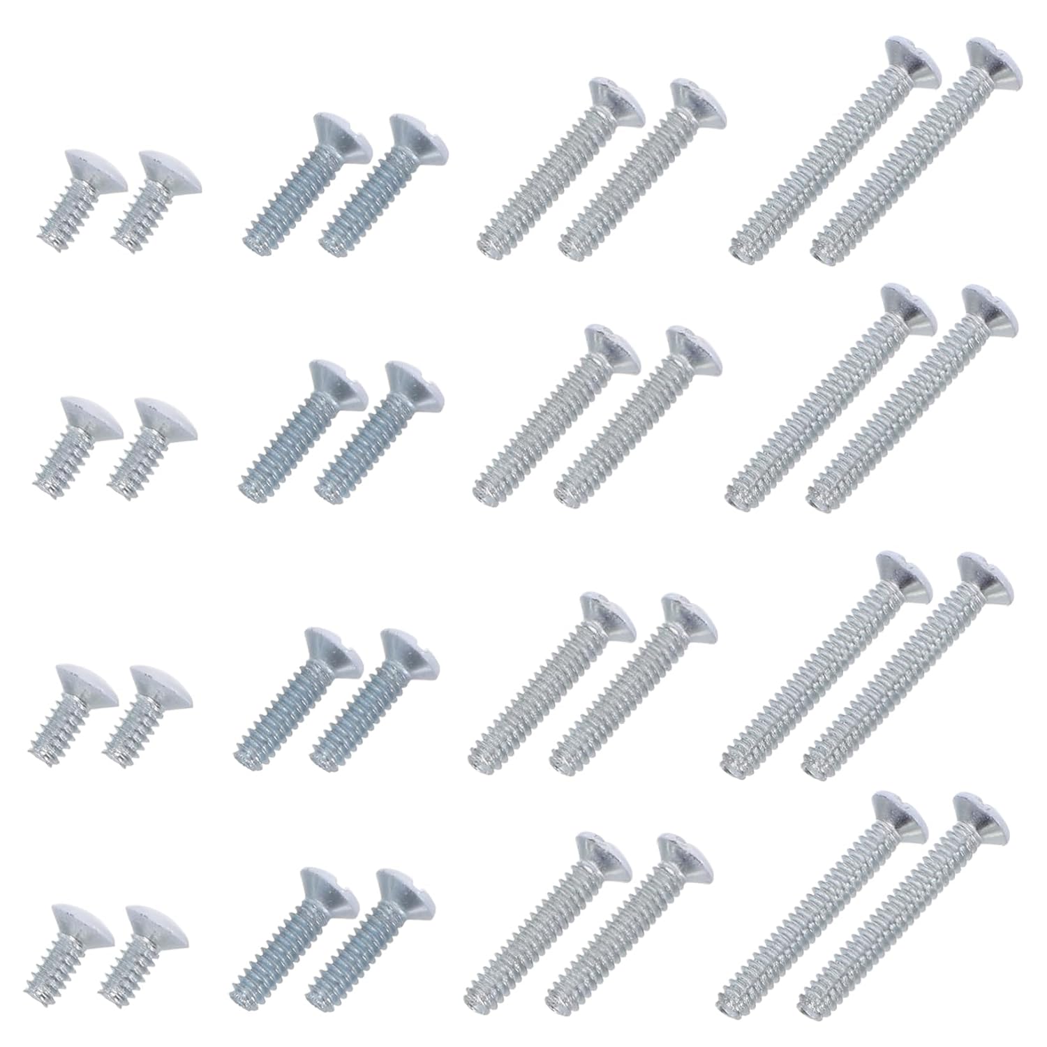 Cabilock 1Set Wall Plate Screws Lengths Thread Flat Head Fasteners for Electrical Outlets Switch Panels and Lamp Covers Easy Installation Compatible