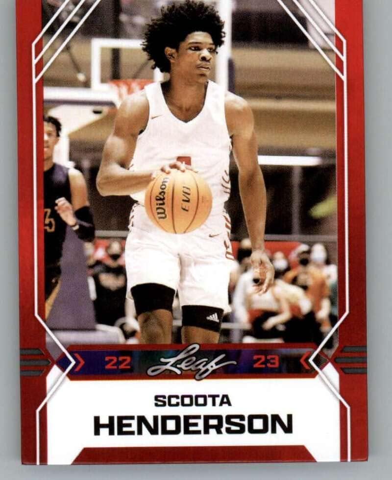 Miniatura 1 de 2022-23 Leaf Draft Red #B-2 Scoota Henderson RC Rookie Basketball Trading Card
