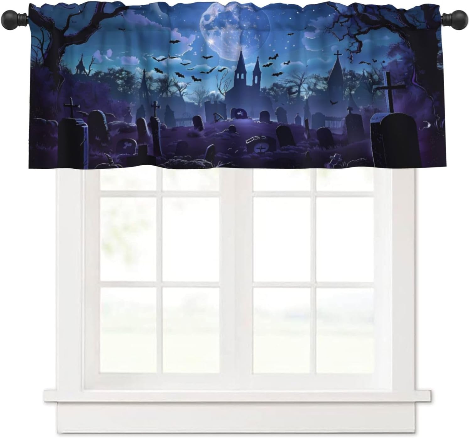 Valance for Windows Neon Cat Retro Art Kitchen Curtains Valances Rod Pocket Window Treatment Short Topper Curtains for Living Room Bedroom Bathroom 1 Panel 54x18 Inch