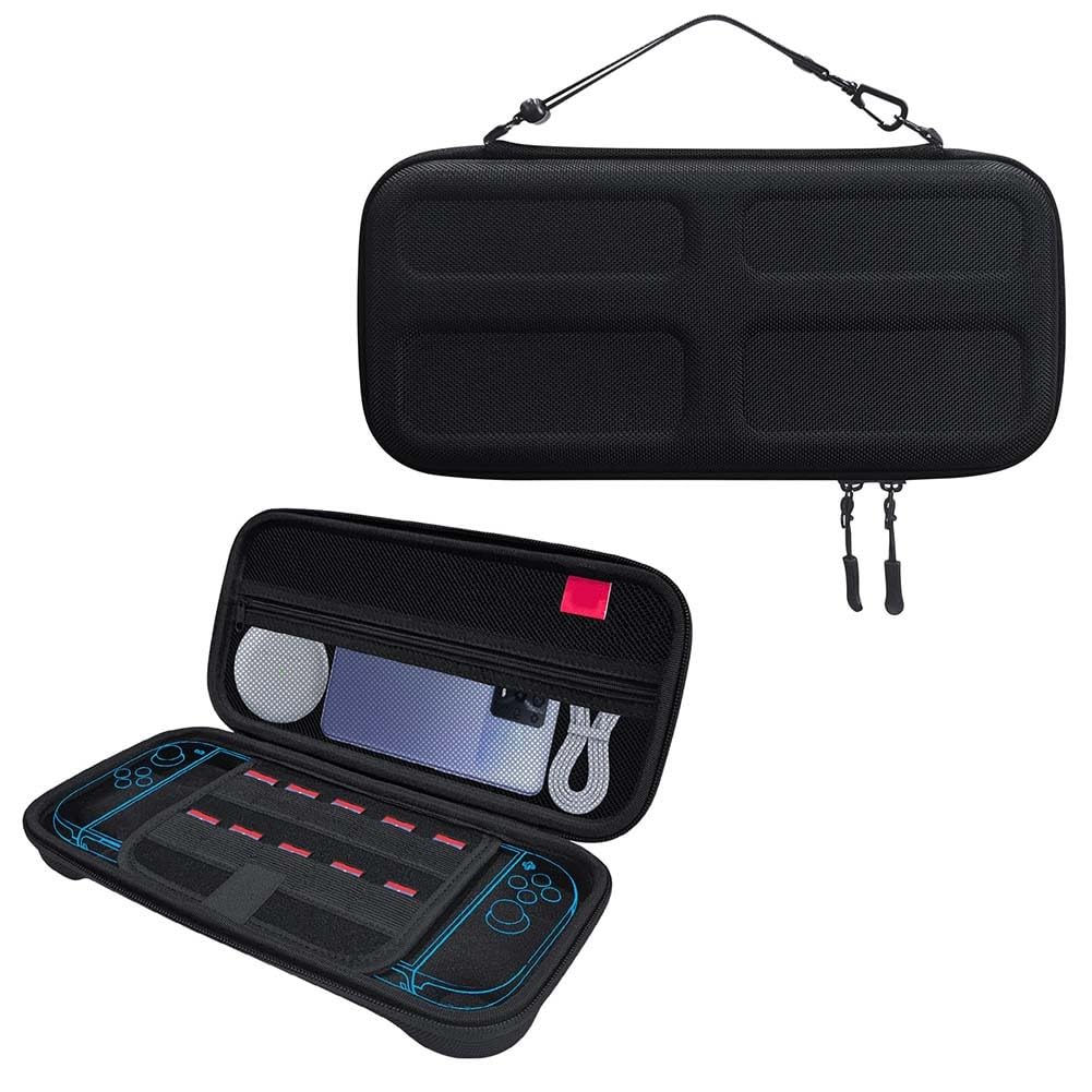 Custodia portatile EVA per Nintendo Switch 2, custodia antiurto con tasca per carte, design compatto, 29 x 14,5 x 4,5 cm, nero
