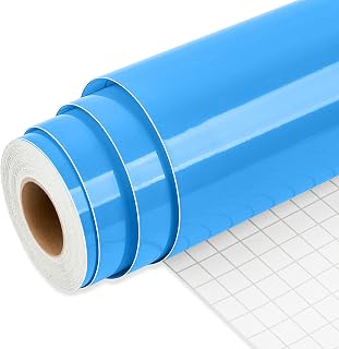 IModeur Glänzend blau Vinylfolie Plotter - 30,5 x 762,5 cm blau Plotterfolie Vinyl für selbstklebendes Vinyl für DIY-Geschenke, Geburtstagsfeier