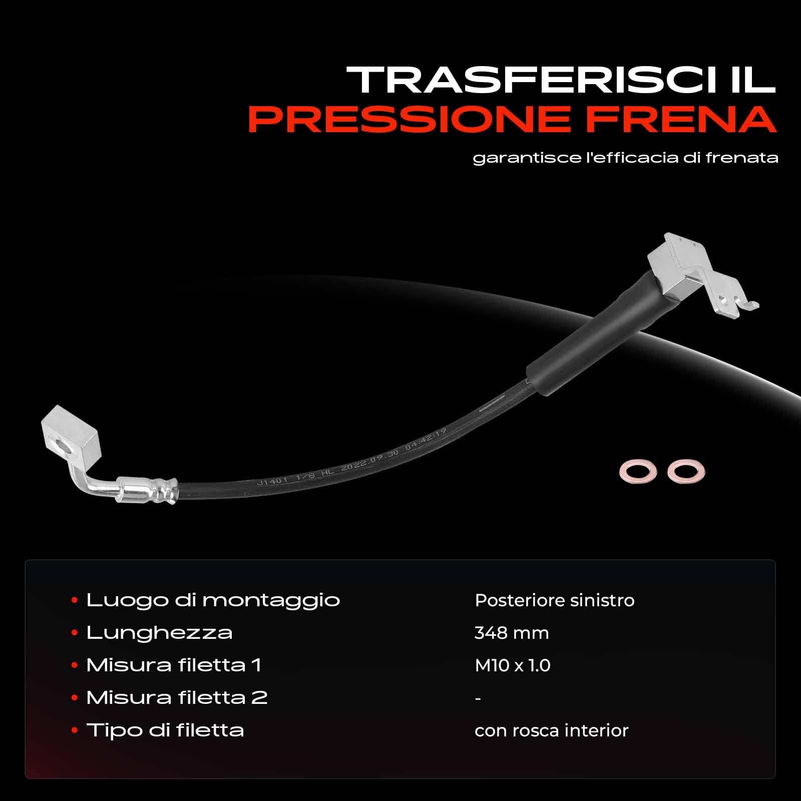 Frankberg Tubo Freno Tubo Freno idraulico Posteriore destro Compatibile con Wrangler III JK Wrangler IV JL Replace# 68171956AC,2201924