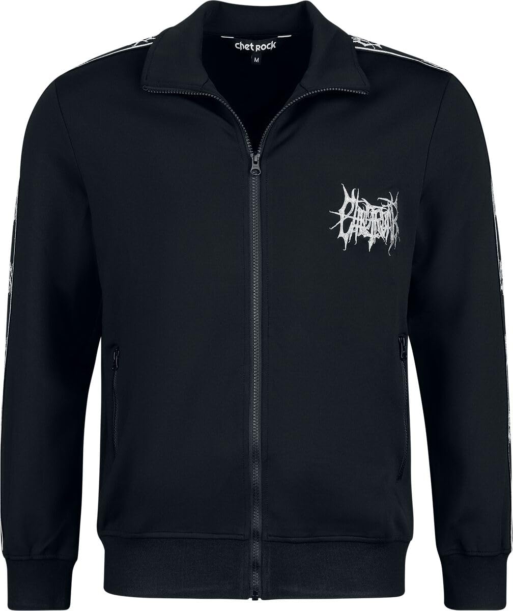 Chet Rock Lithium Track Top Uomo Felpa tuta nero 50% Poliestere, 42% Cotone, 8% Elastam