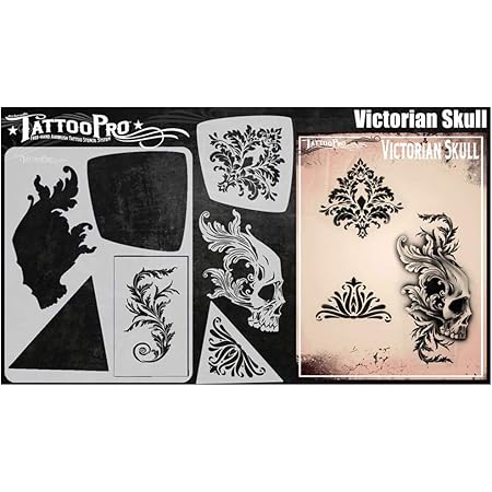 Amazon.com: Tattoo Pro - Plantillas Para Tatuajes (Diseño De Calavera  Victoriana, Con Aerógrafo Mylar, Plantilla Reutilizable) : Belleza Y  Cuidado Personal