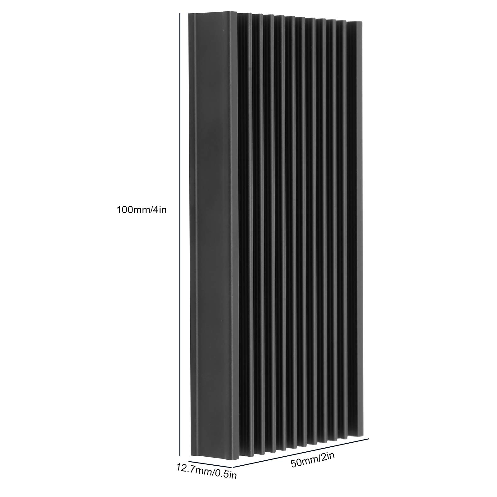 4 Pièces en Aluminium Dissipateur de Chaleur Petit Module de Radiateur Refroidisseur Ailette de Refroidissement pour L'électronique, 50x12.7x100mm/2x0.5x4in