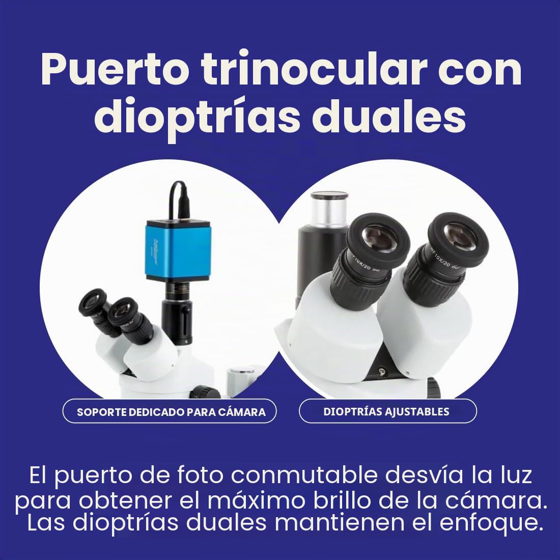 AmScope - Microscopio trinocular con zoom estéreo 7X-45X en soporte de un solo brazo - SM-3T