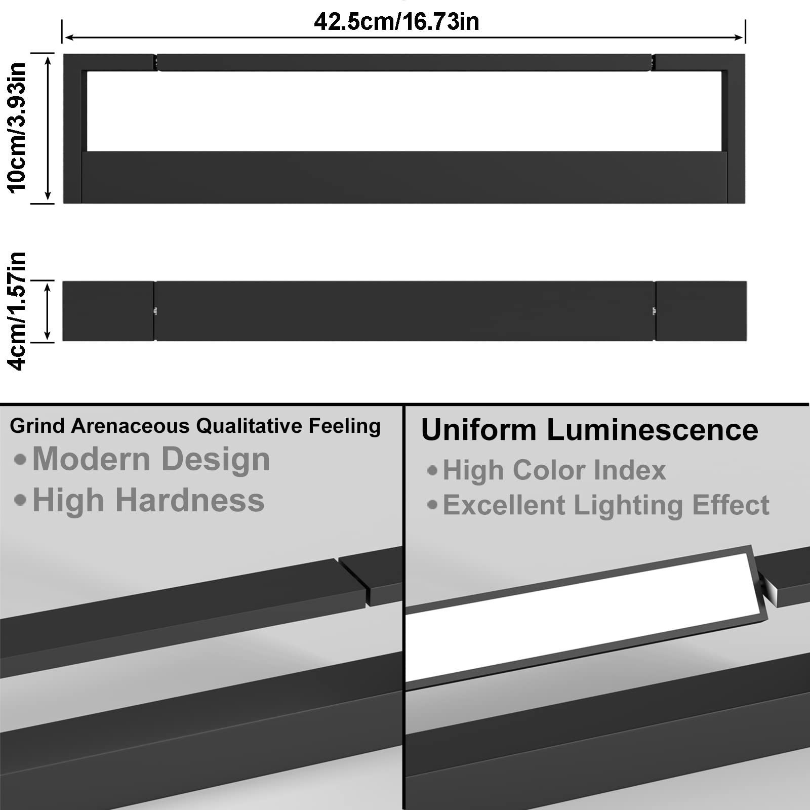 LED Spiegelleuchte 18W 1850Lumen, 42cm IP44 Badezimmer Spiegellampe Kaltweiß 5000K, 360°Drehbare Lampe Wand für Spiegel Badleuchte Spiegellampen für Das Bad Badlampe Beleuchtung Innen Mattes Schwarz