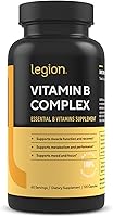 Vista 1 de LEGION Complejo de vitamina B (120 cápsulas) – Complejo de vitamina B con colina e inositol apoya el estado de ánimo y la función hepática