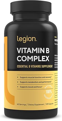 LEGION Complejo de vitamina B (120 cápsulas) Complejo de vitamina B con colina e inositol apoya el estado de ánimo y la función hepática Vitaminas