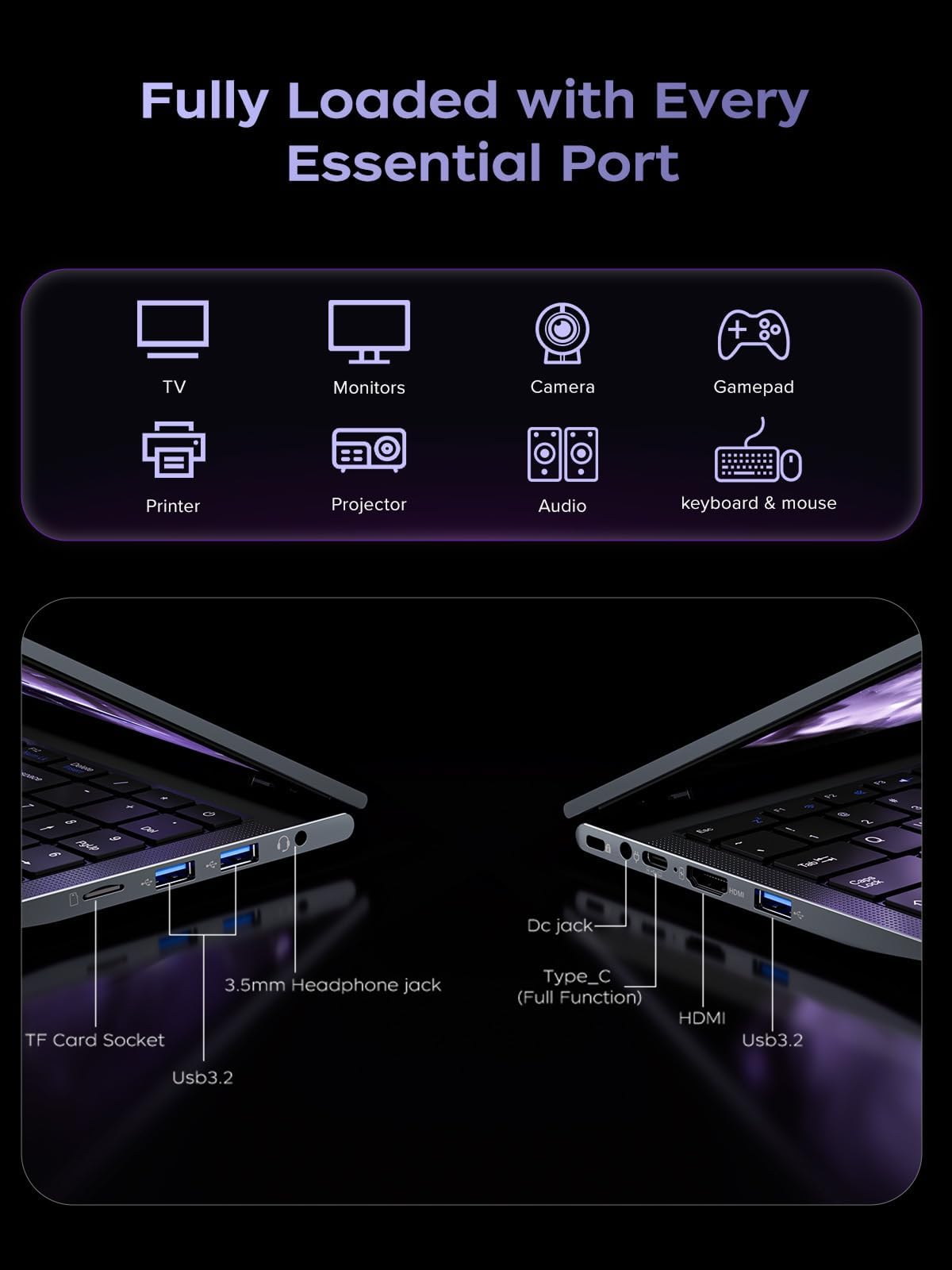 ACEMAGIC Gaming Notebook AMD Ryzen 7 5700U(Bbatti7-1355U), podświetlana klawiatura laptopa, pamięć RAM 16 GB NVME SSD 512 GB, Win 11 Pro Laptop, 16,1" Full HD 1920 x 1080, kolor (szary)