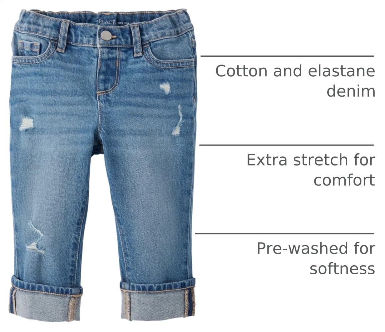 The Children's Place Baby Girls' and Toddler Straight Leg Fashion Denim