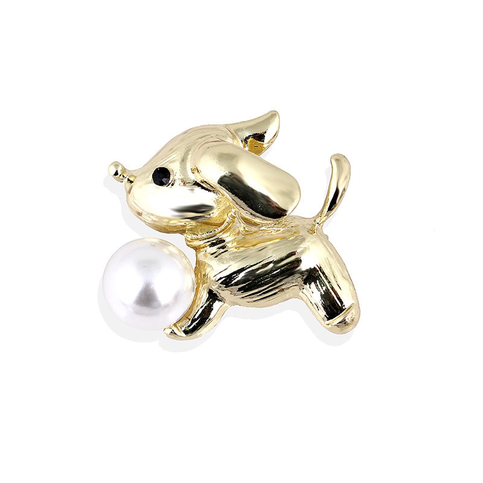 PHONME Brooch Metal Cartoonimal Brooch Pin Faux Pearl Zodiac Animal Sweater Shawl Clip for Women Fashion Decoration