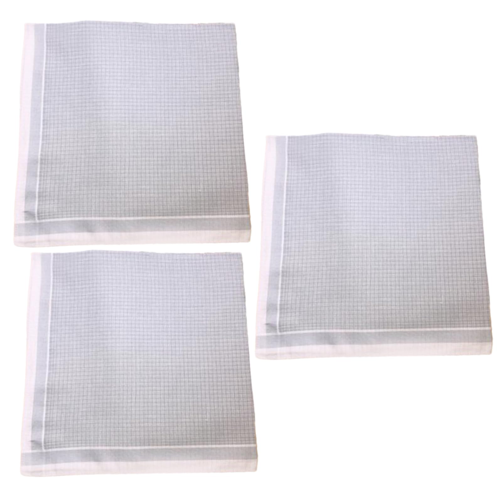 Elnwnnkc Men's Grey 3Pcs Cotton ' S Handkerchiefs Durability Not Fading 43X43cm Perfectly For Those Who Appreciate Fine Detail Hankies Gentle ' S Handkerchiefs