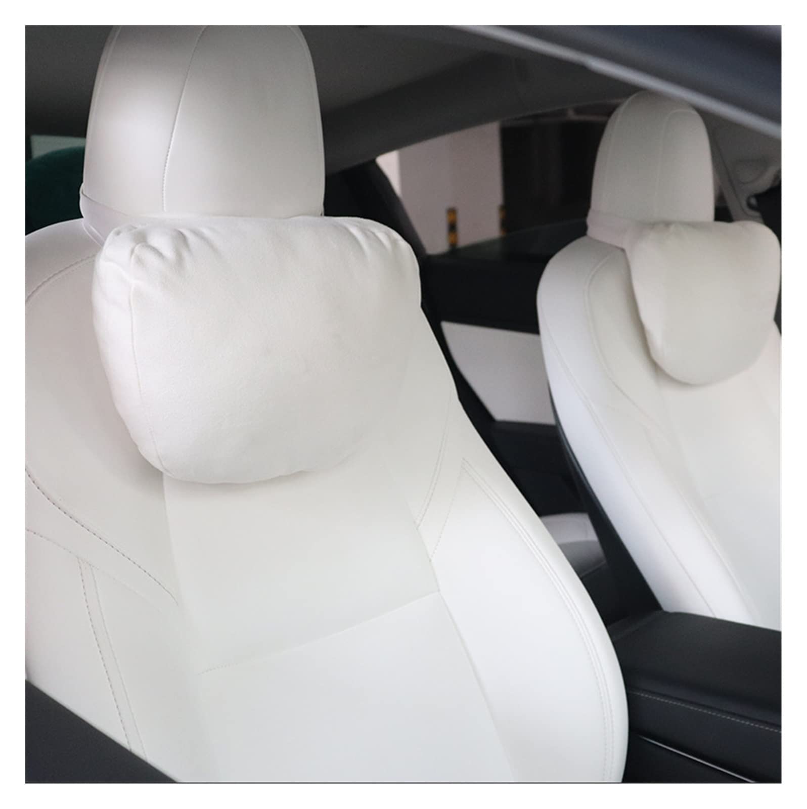 Compatibile con Tesla Model3 Compatibile con Model X Models Seggiolino Auto Poggiatesta Collo Cuscino Cuscino Proteggi Accessori Parti (Color : Milky White)