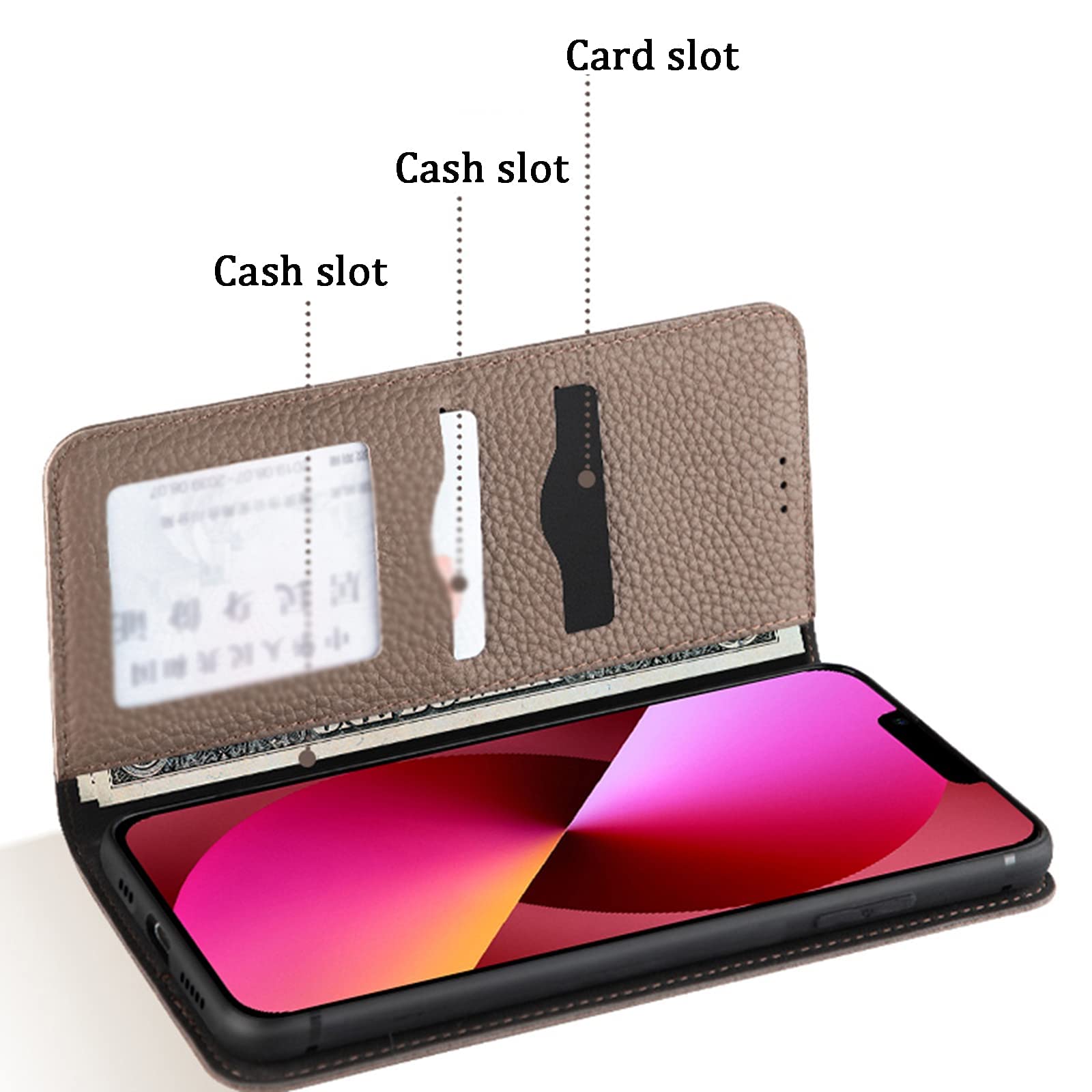 Custodia A Portafoglio Per IPhone 13 Con Supporto - TopPerfekt Pelle PU Con Porta Carte E Chiusura Magnetica - Rossa